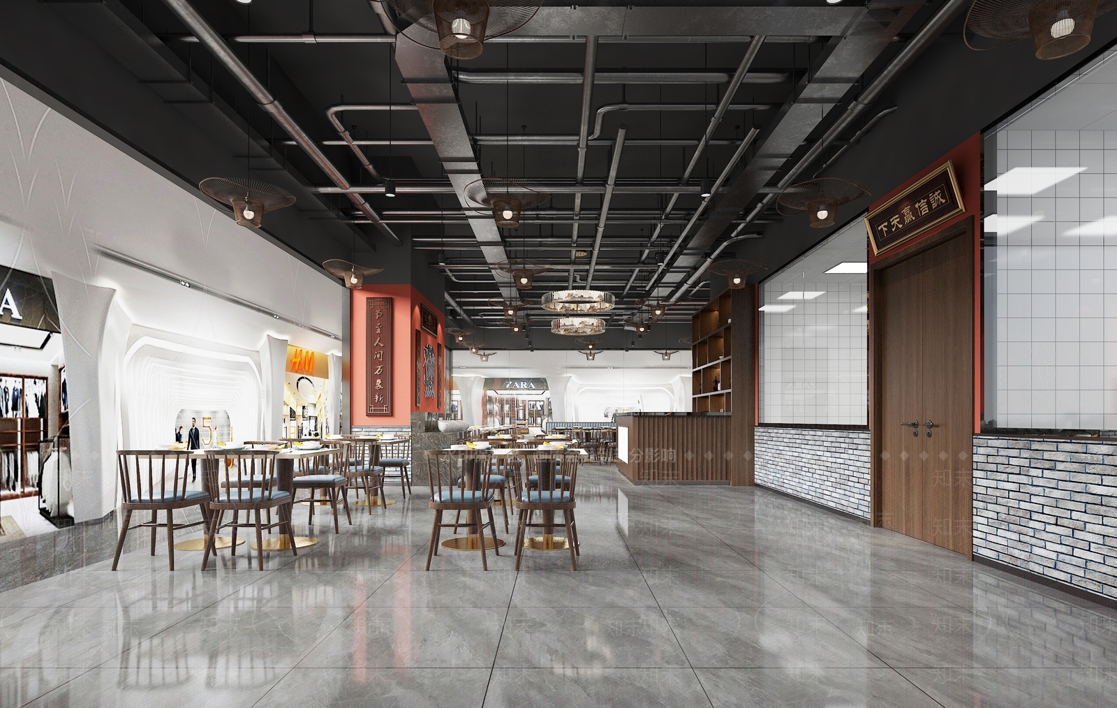 工业风火锅店3D模型下载【ID:1118948611】