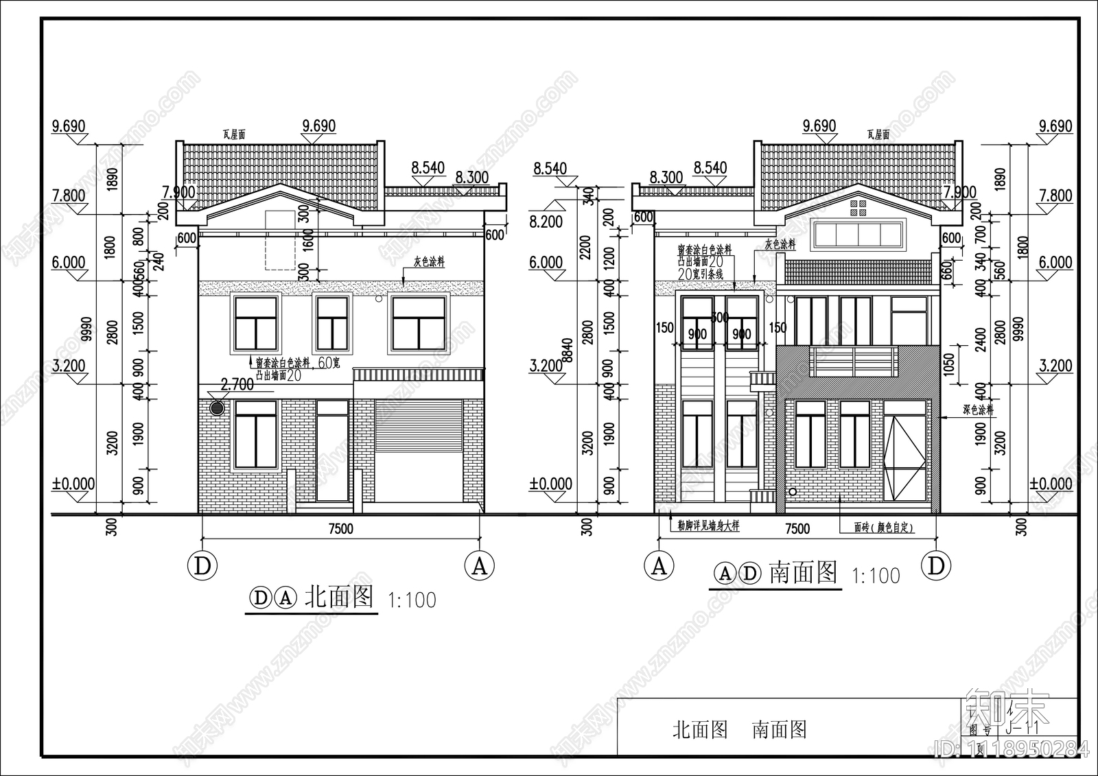 混搭十套别墅建筑结构全套施工图施工图下载【ID:1118950284】_知末案例馆