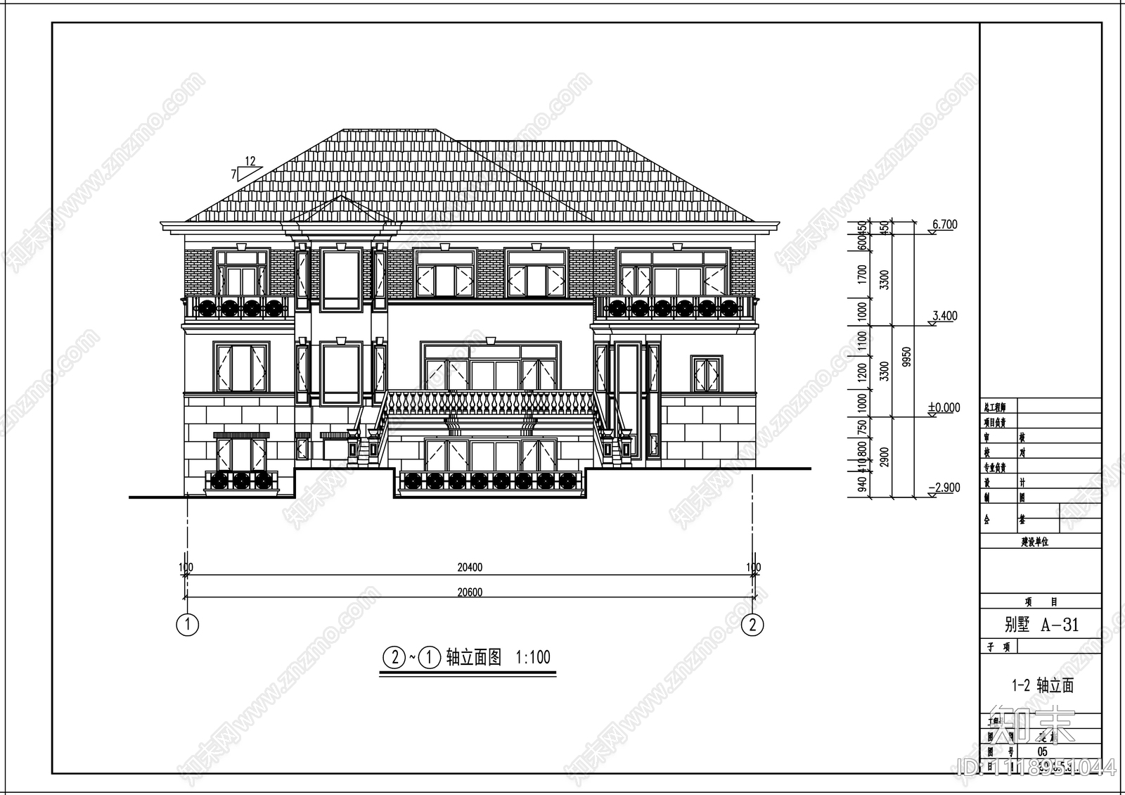 混搭十套三层别墅建筑结构施工图cad施工图下载【ID:1118951044】