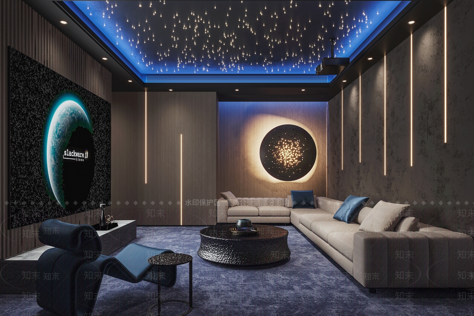 现代家居影音室3D模型下载【ID:1118953181】