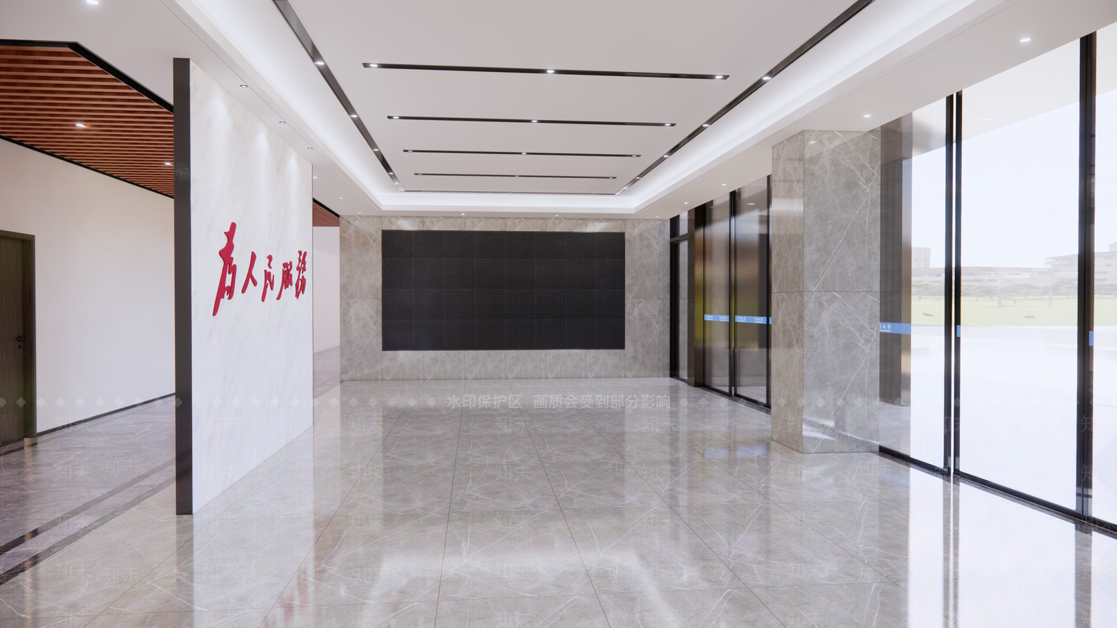 现代政府办事大厅SU模型下载【ID:1118954118】