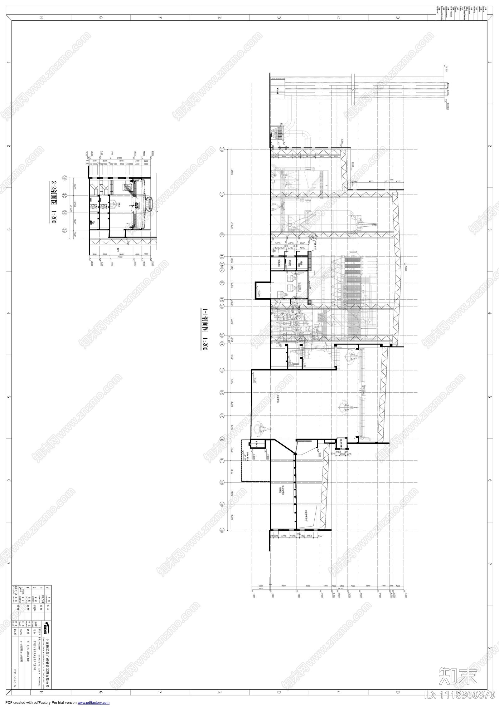 垃圾焚烧站建筑设计施工图cad施工图下载【ID:1118960870】