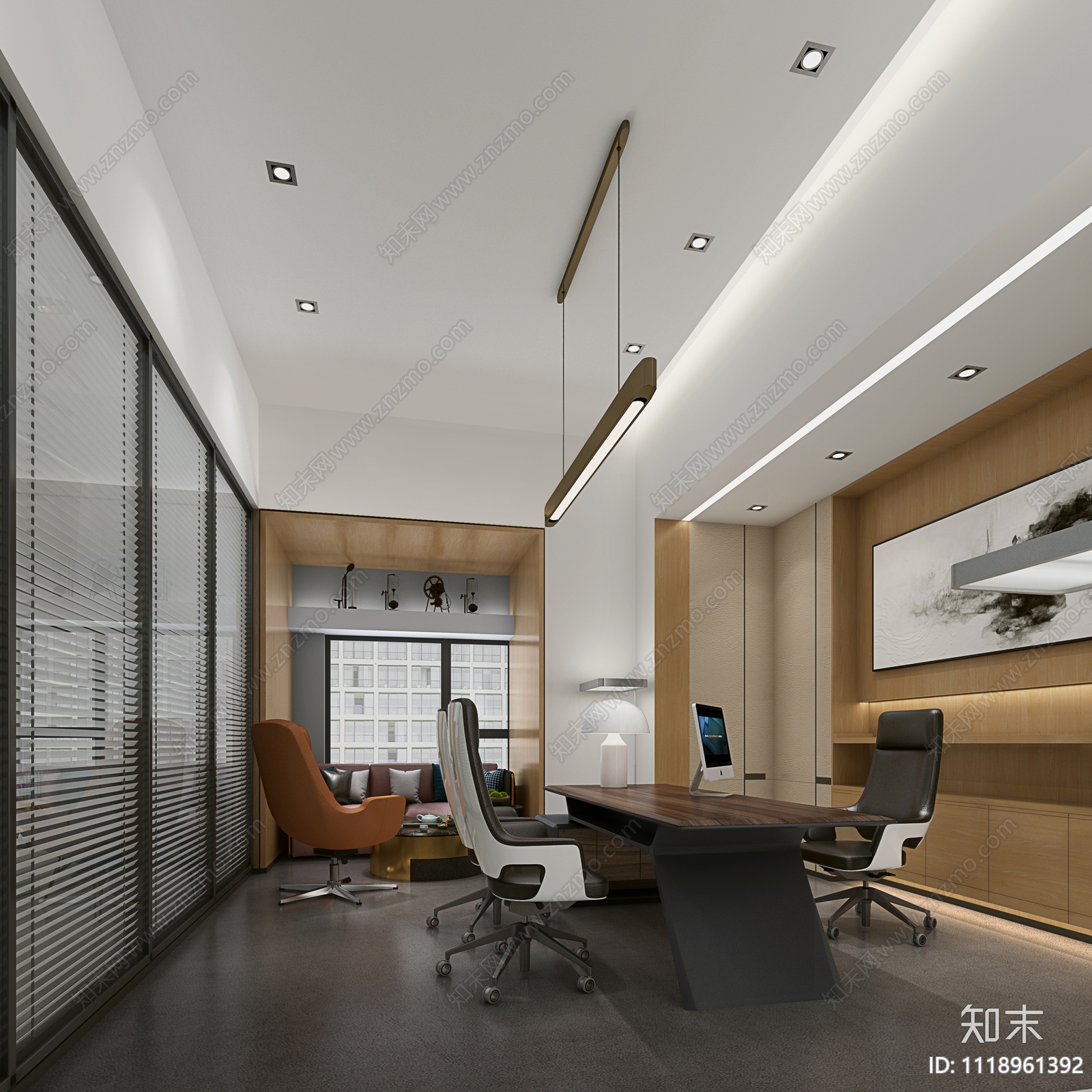 网销公司办公室设计施工图施工造价效果图cad施工图下载【ID:1118961392】