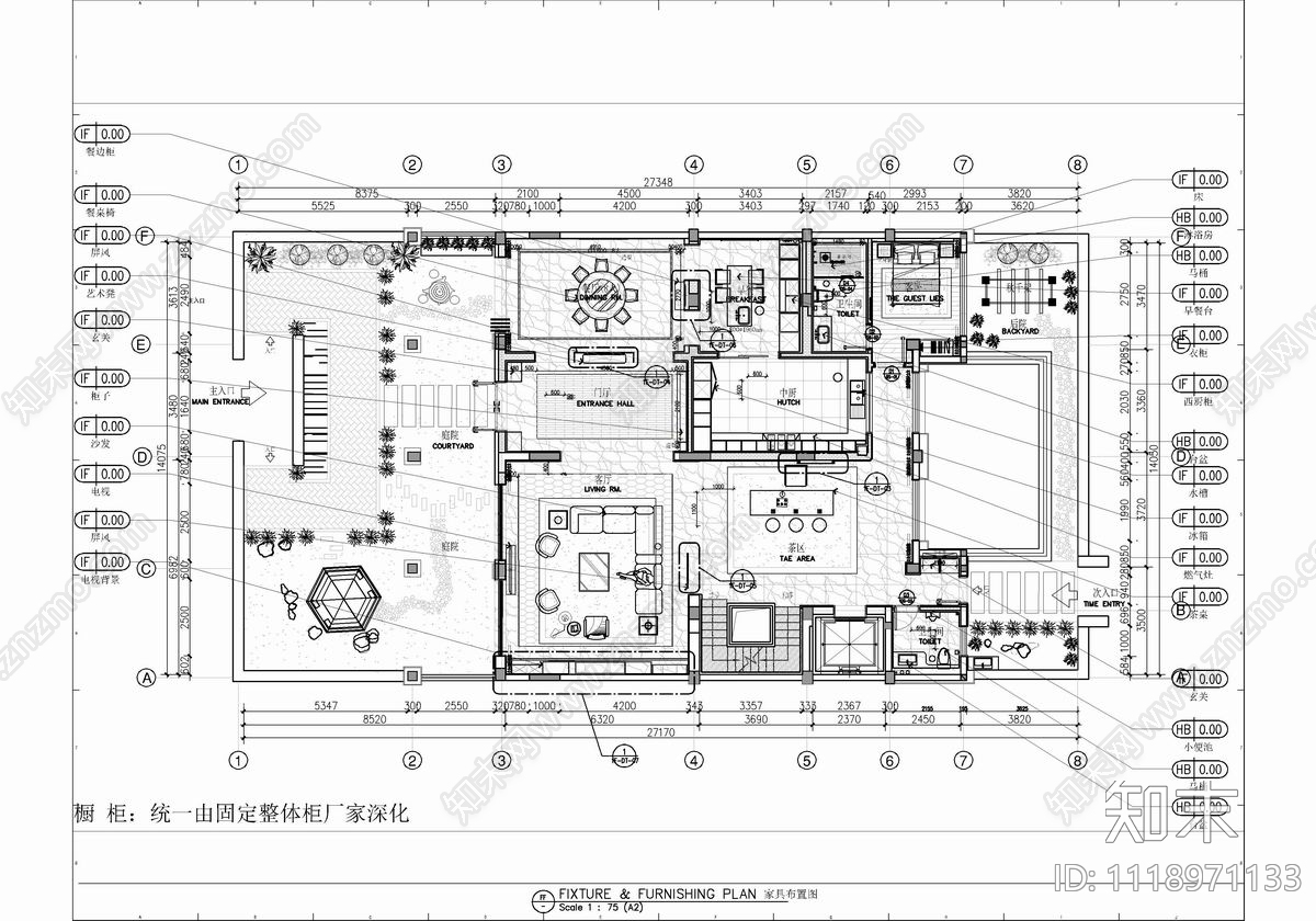 1000㎡四层别墅CAD全套施工图施工图下载【ID:1118971133】