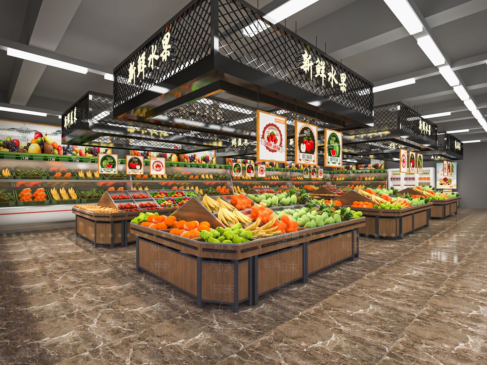 现代超市SU模型下载【ID:1118977029】
