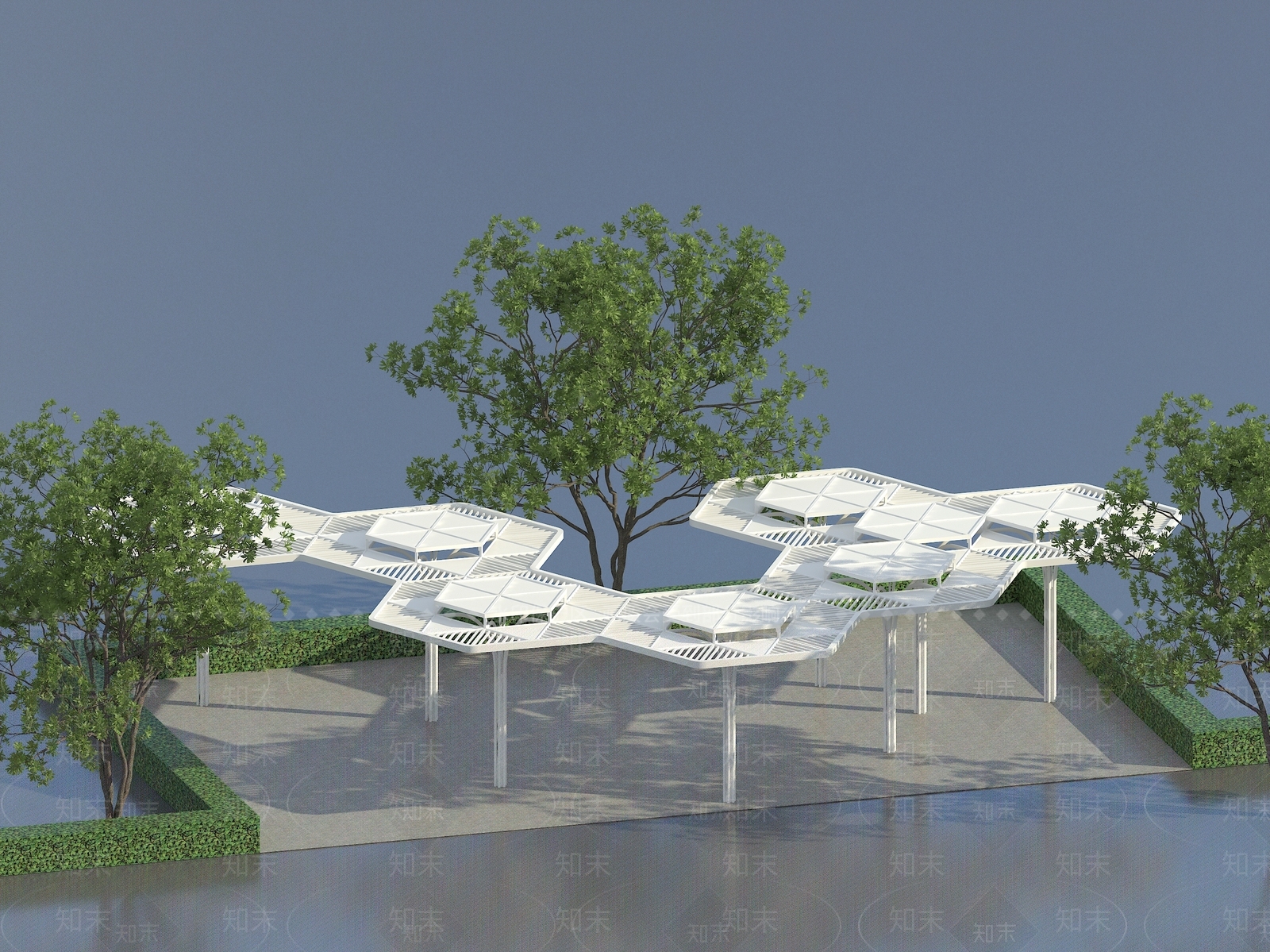 现代廊架3D模型下载【ID:1118978353】