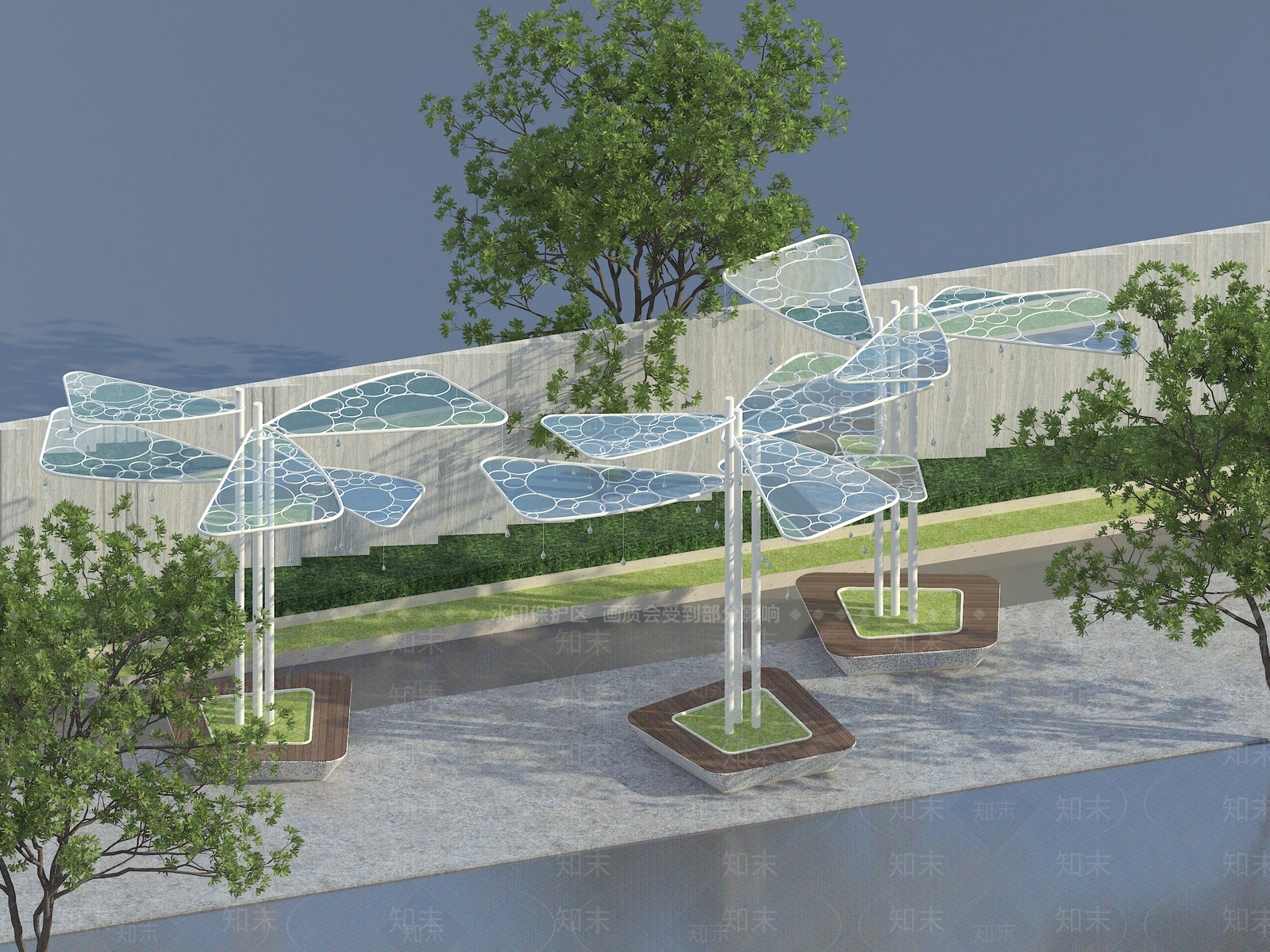 现代廊架3D模型下载【ID:1118978763】