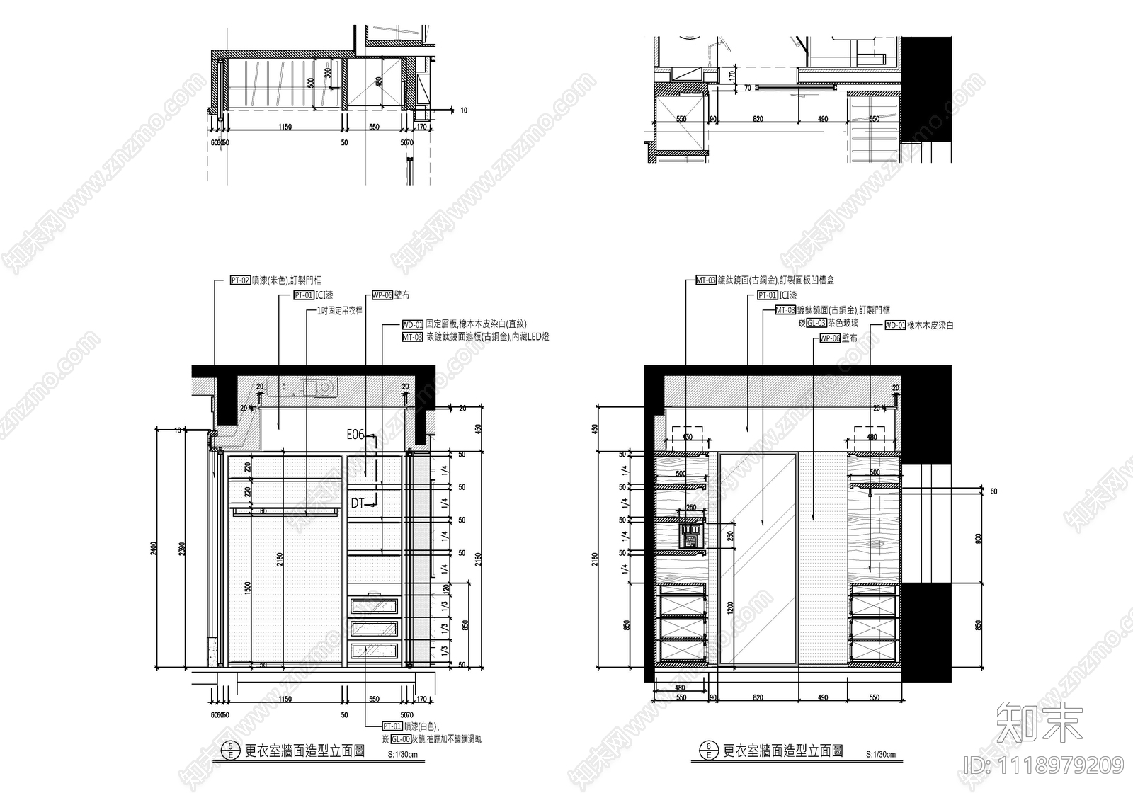 220㎡大平层CAD施工图cad施工图下载【ID:1118979209】