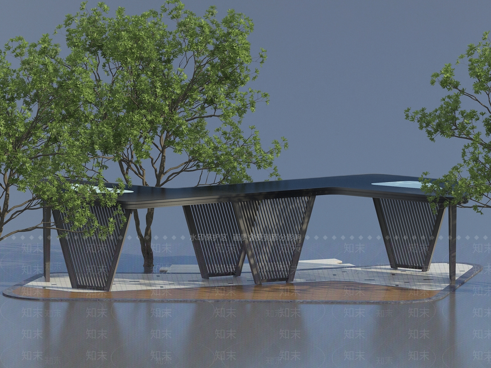 现代廊架3D模型下载【ID:1118979710】