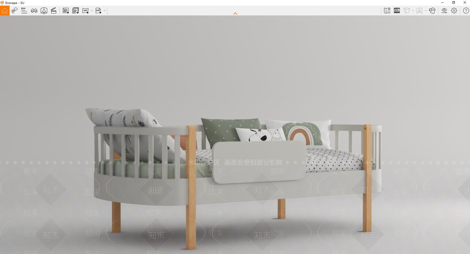 现代儿童床SU模型下载【ID:1118981538】