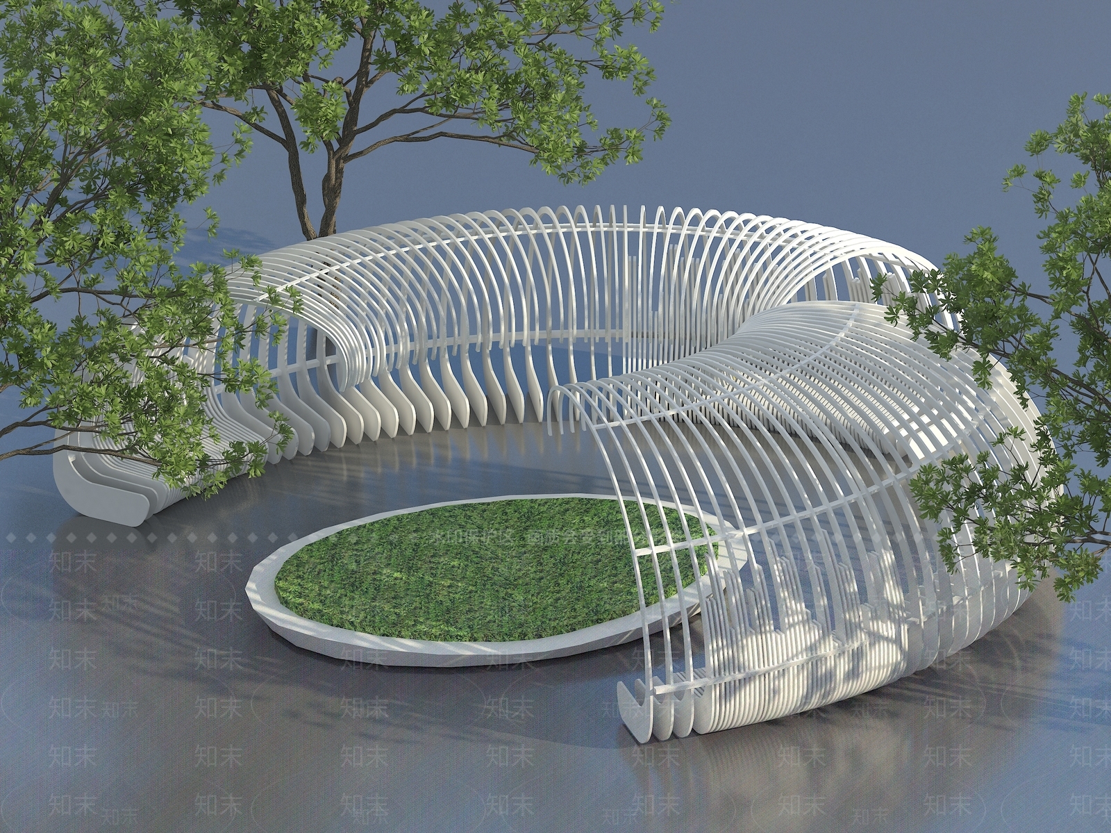 现代廊架3D模型下载【ID:1118982224】