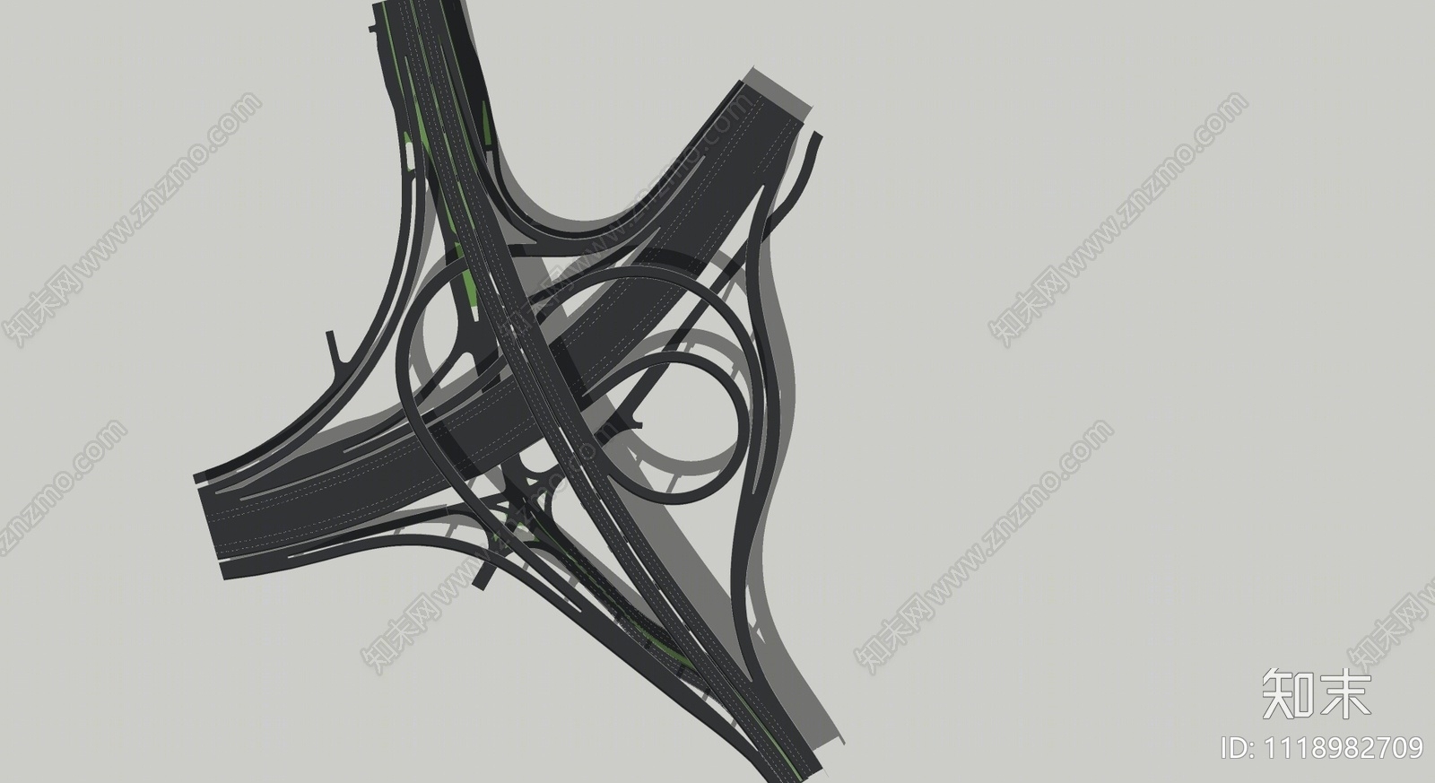 现代互通立交高快速路SU模型下载【ID:1118982709】