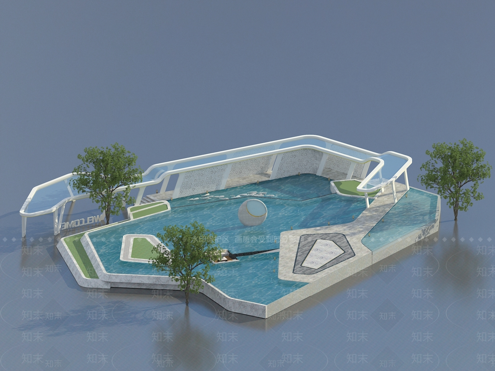现代廊架3D模型下载【ID:1118983532】