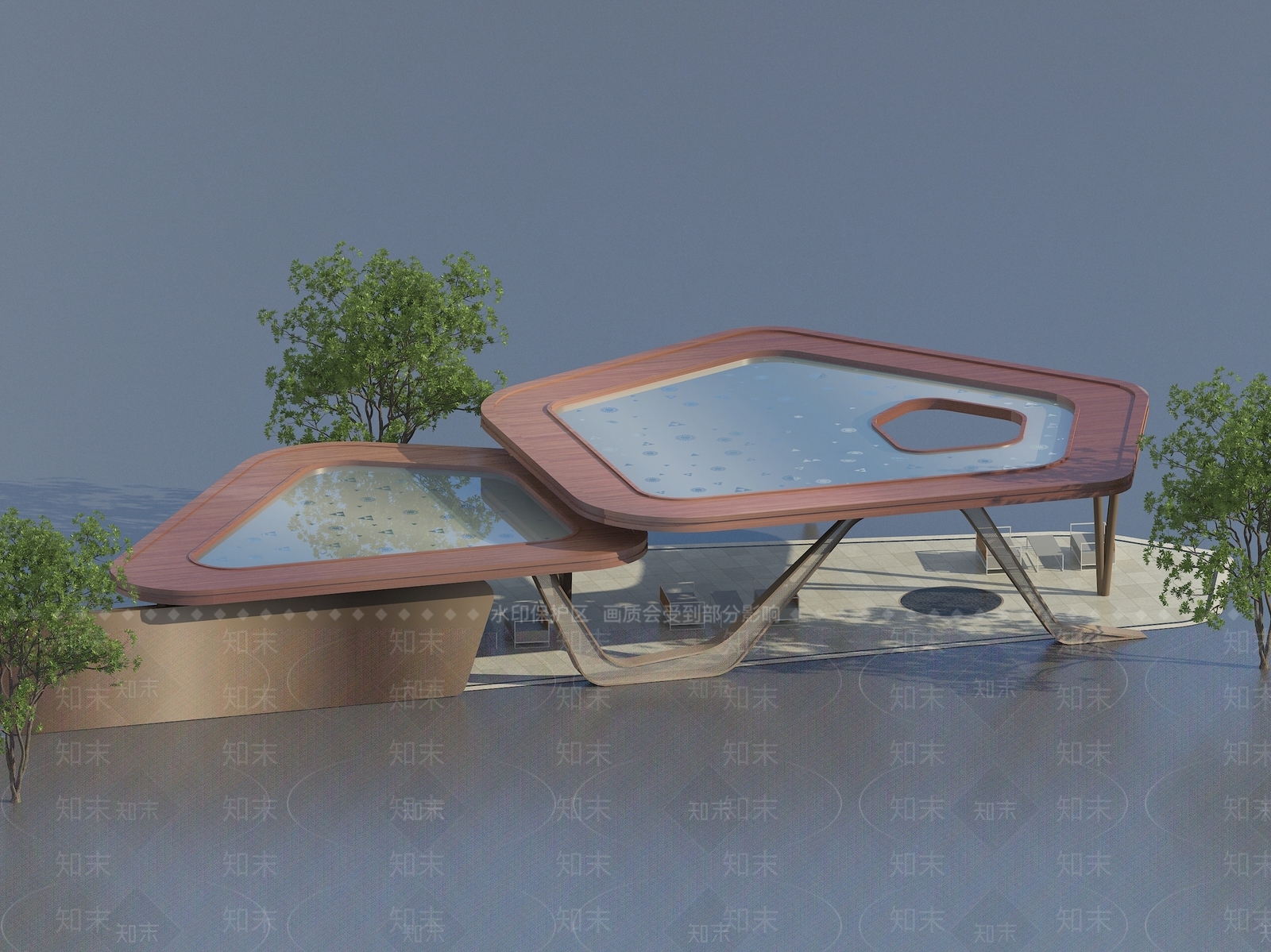 现代廊架3D模型下载【ID:1118984307】
