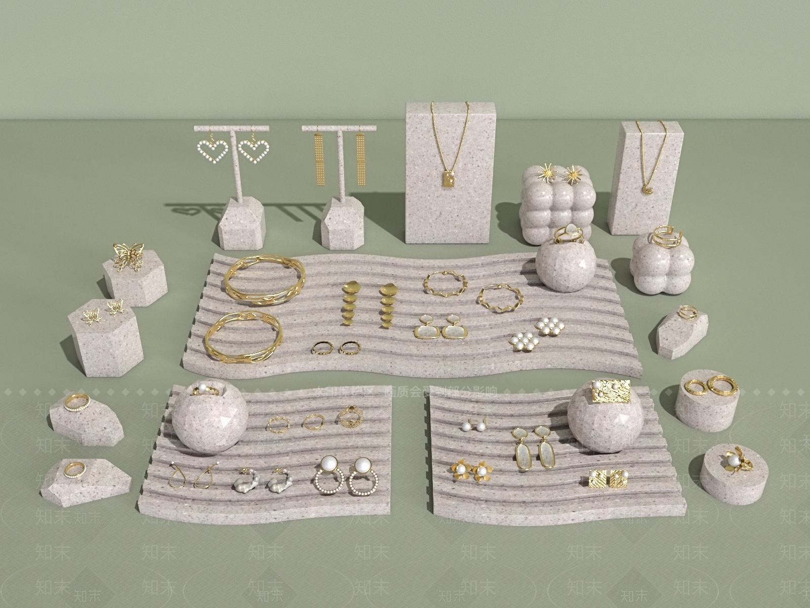 现代首饰展示架3D模型下载【ID:1119004085】