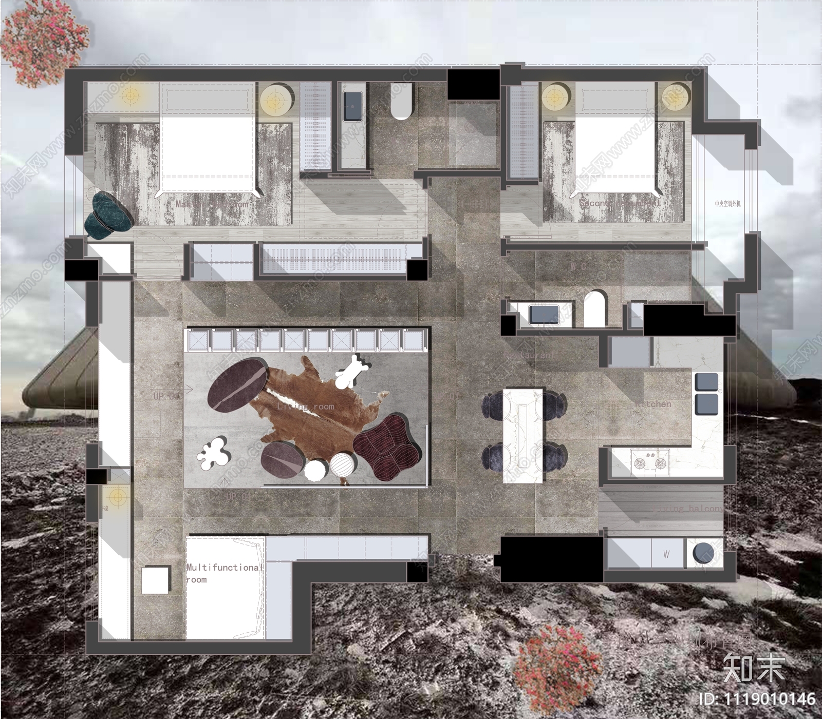 150m²户型大平层9稿方案CAD施工图下载【ID:1119010146】