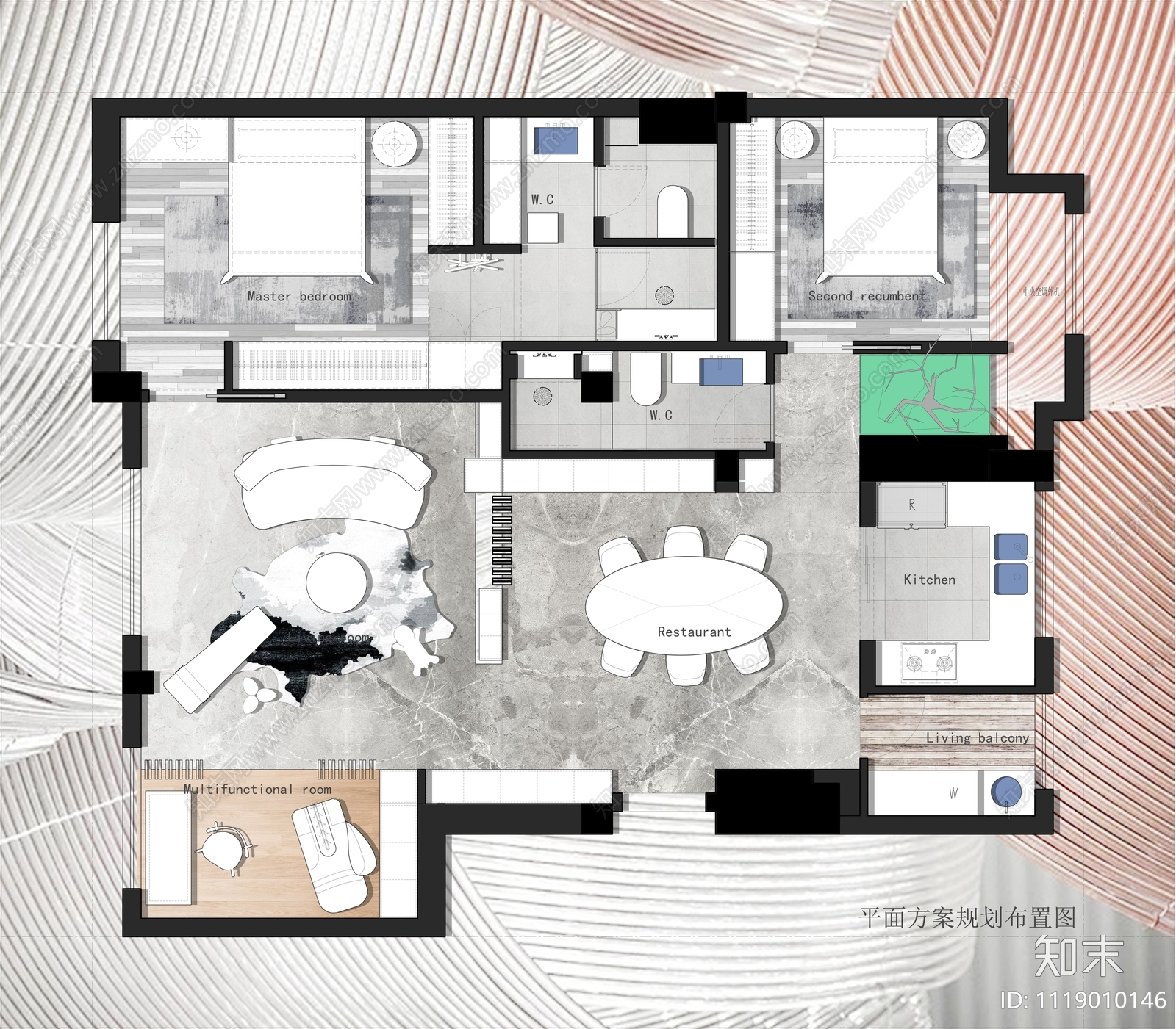 150m²户型大平层9稿方案CADcad施工图下载【ID:1119010146】