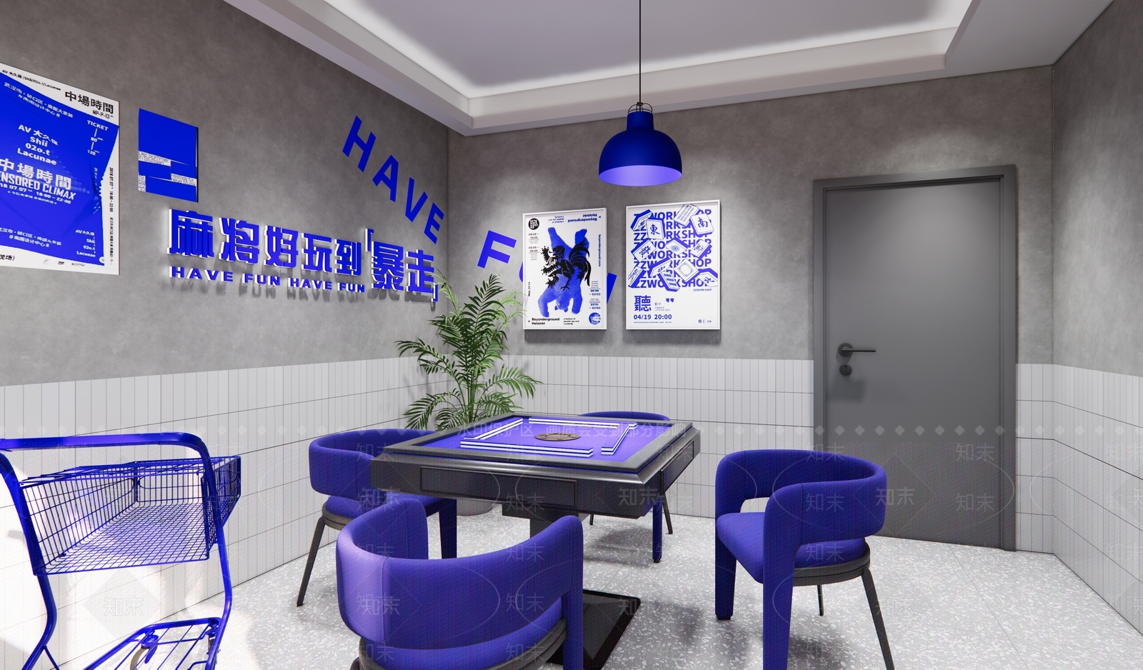现代麻将馆SU模型下载【ID:1119012633】