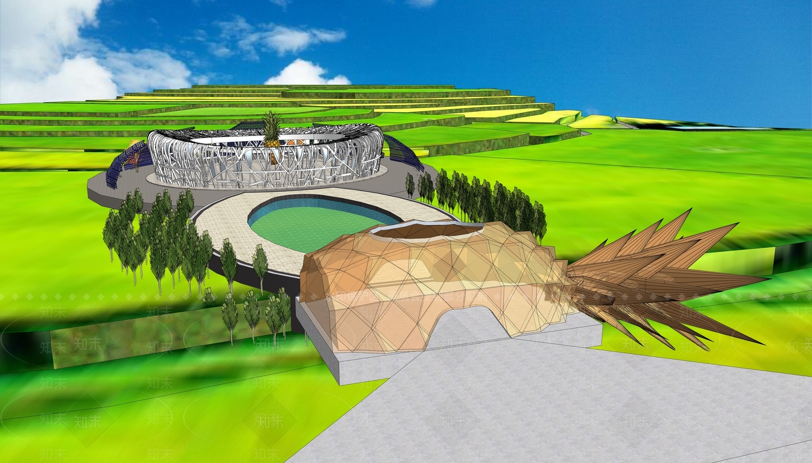 现代凤梨果园SU模型下载【ID:1119085217】