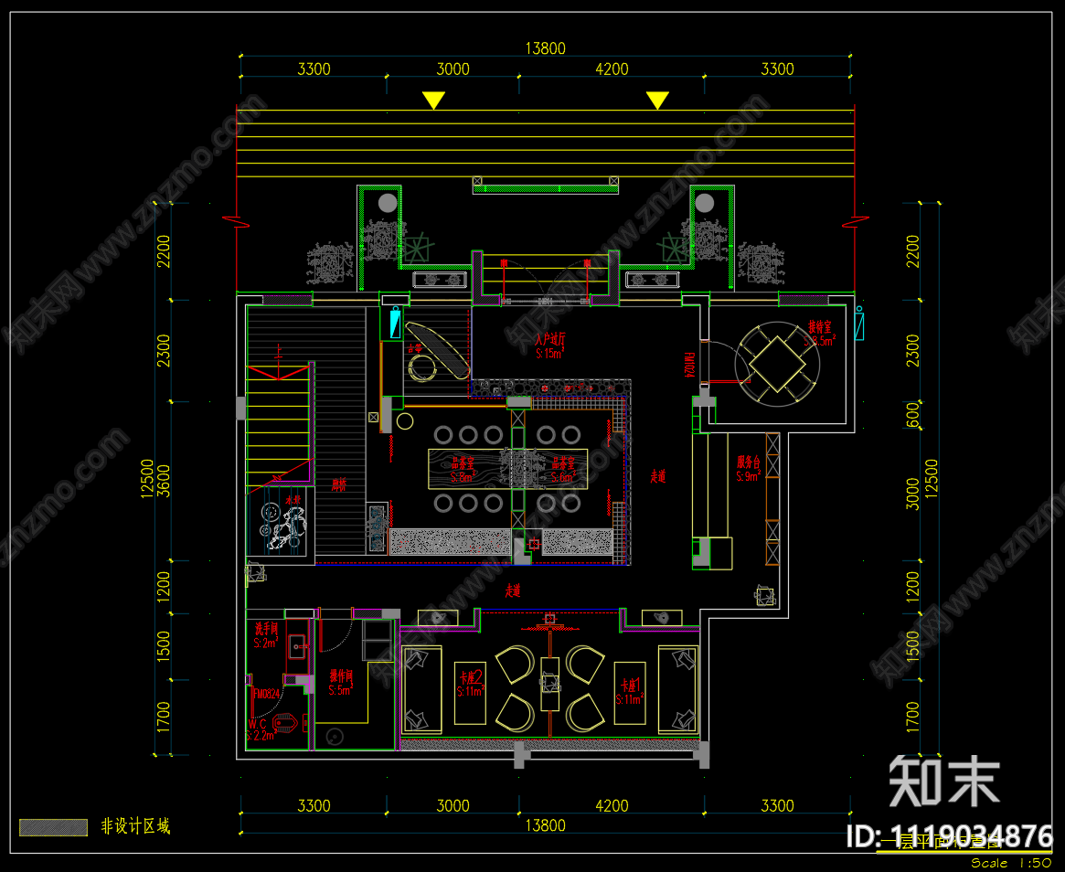 SPA养生会所全套设计施工图cad施工图下载【ID:1119034876】