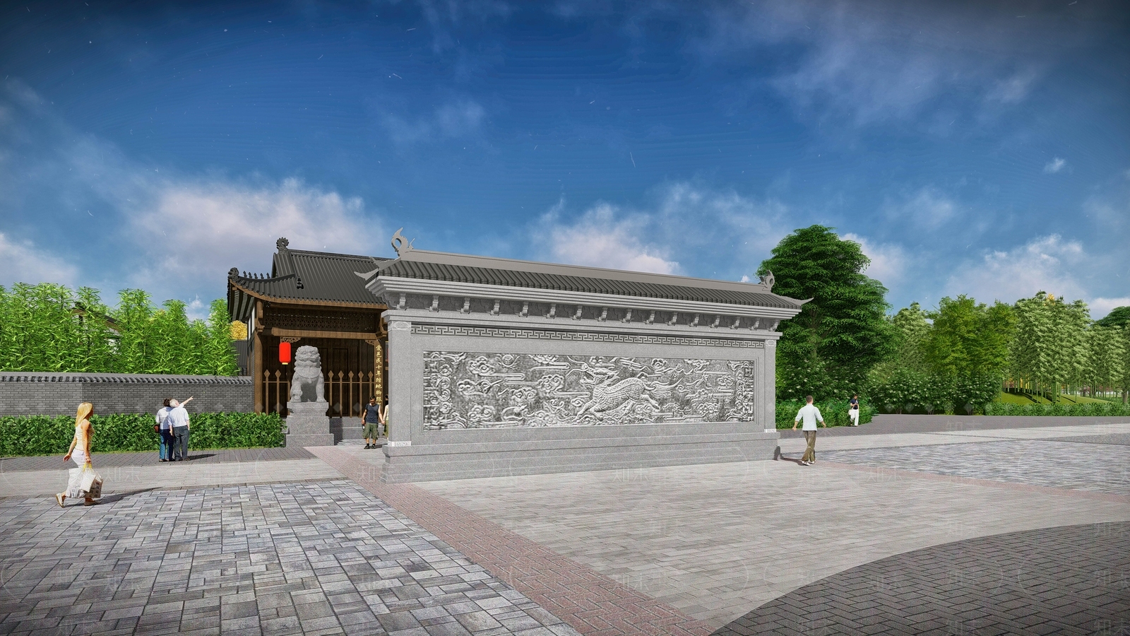 中式古建筑SU模型下载【ID:1119040293】