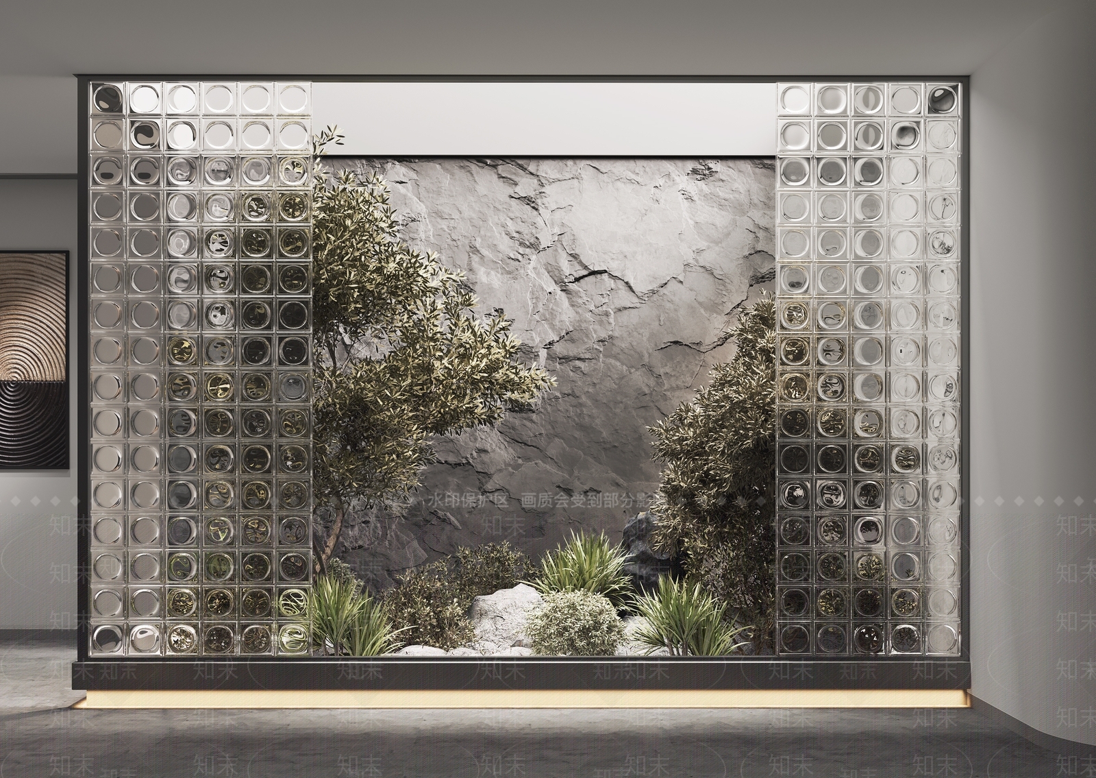 现代室内植物景观3D模型下载【ID:1119040612】