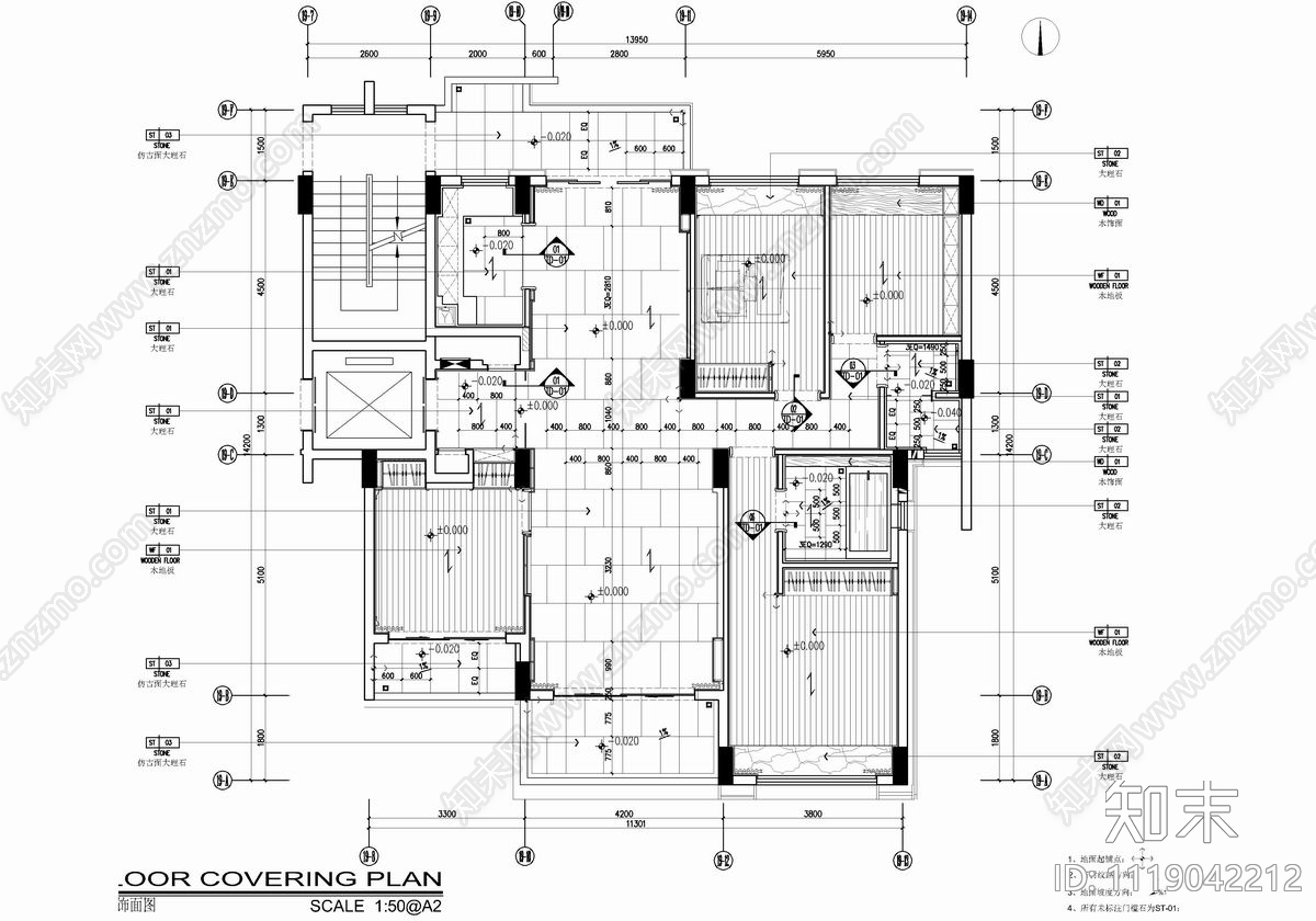 150㎡大平层平立面CAD施工图cad施工图下载【ID:1119042212】