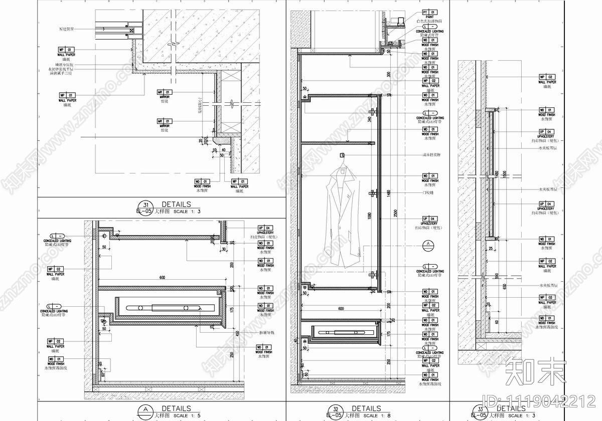 150㎡大平层平立面CAD施工图cad施工图下载【ID:1119042212】