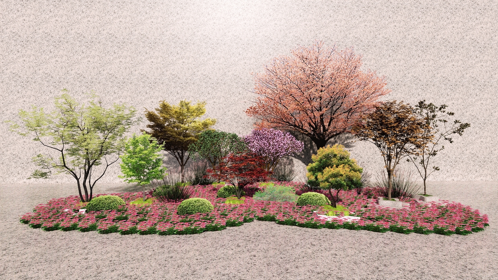 绿化植物组合SU模型下载【ID:1119045160】