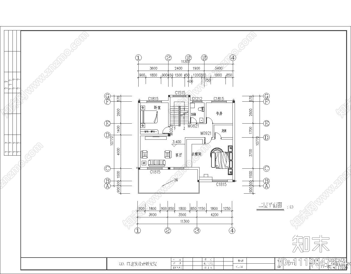 自建小洋房别墅设计施工图施工图下载【ID:1119047274】