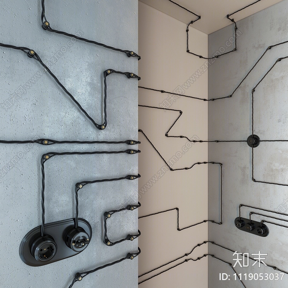 开关插座3D模型下载【ID:1119053037】