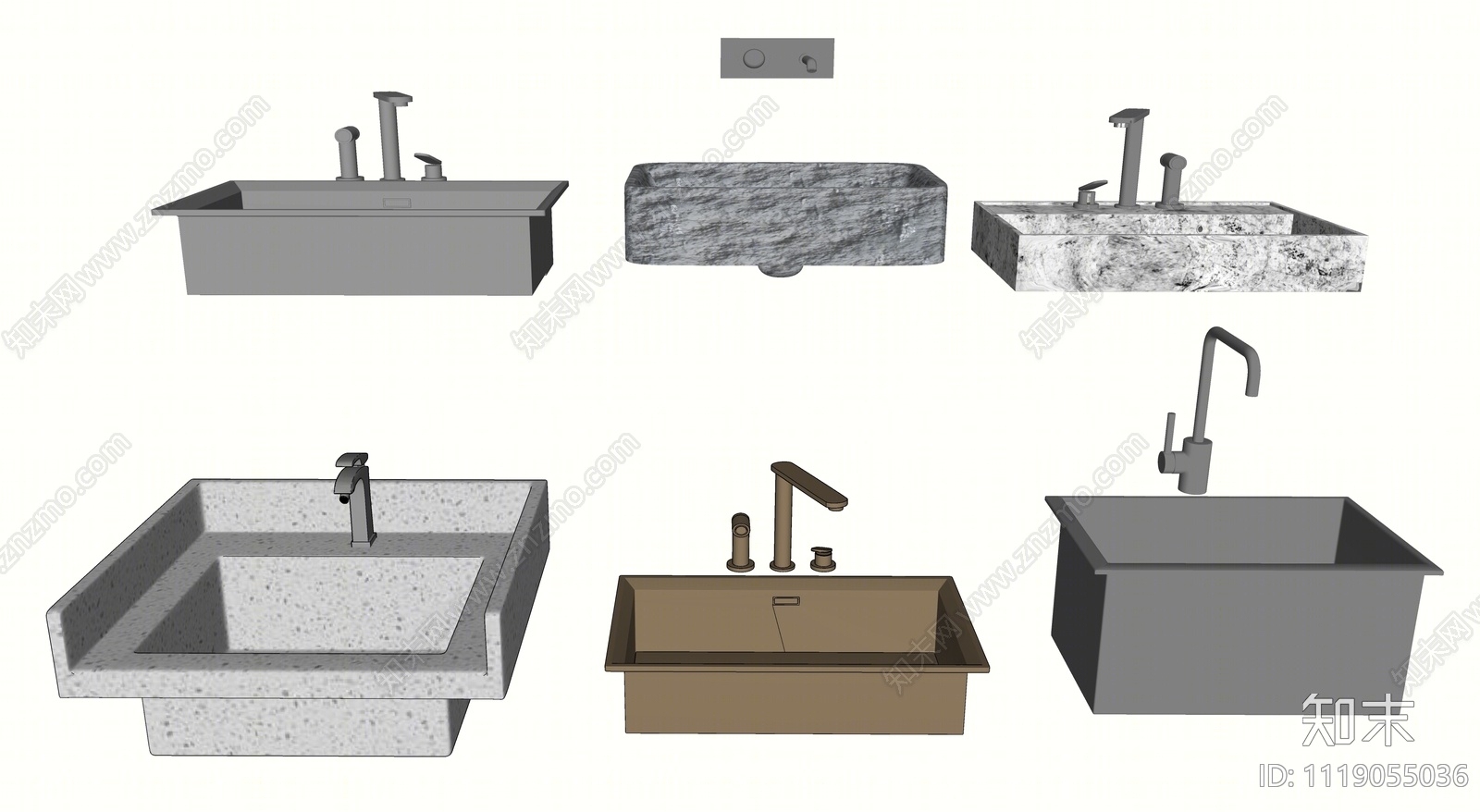 洗面盆SU模型下载【ID:1119055036】