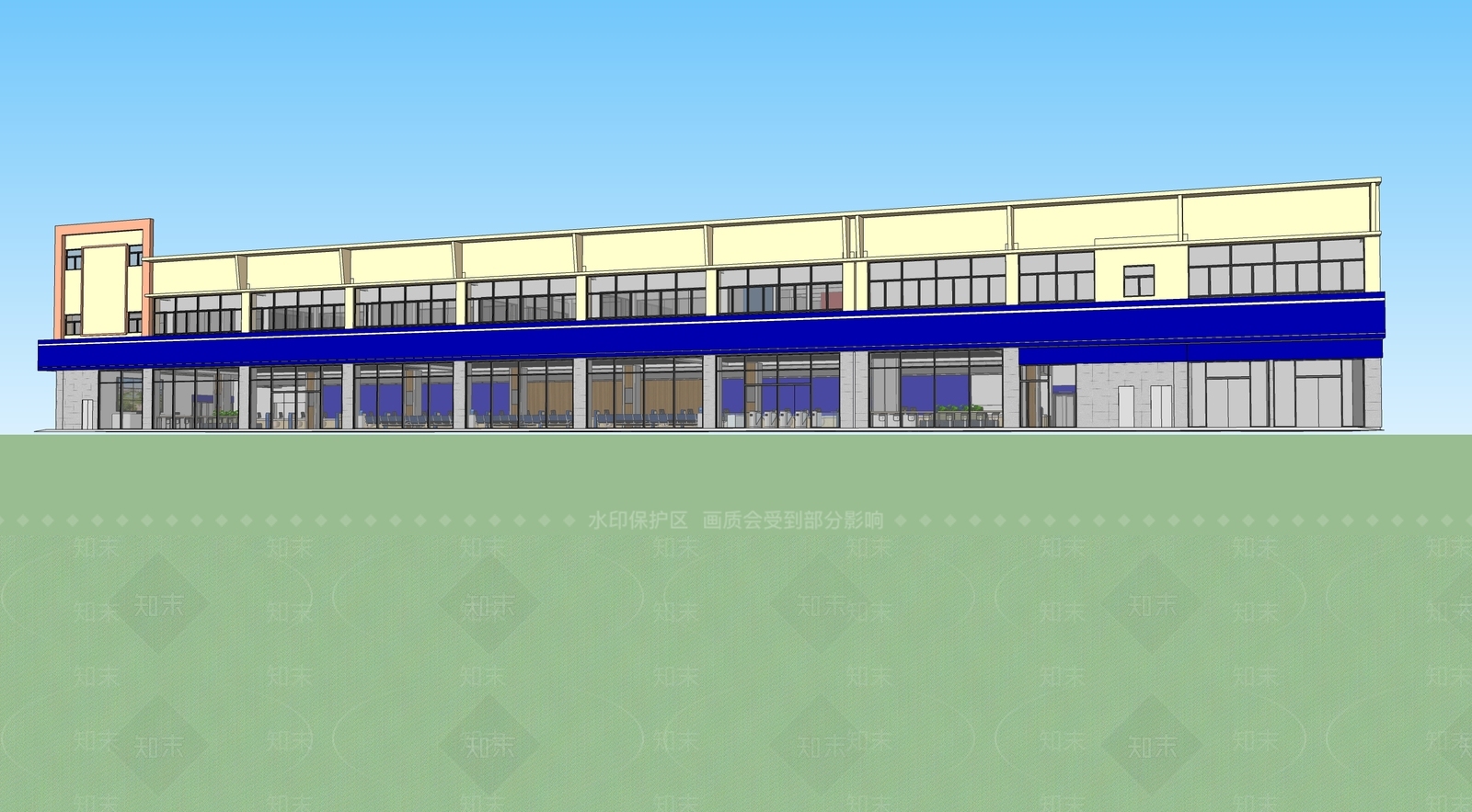 现代办事大厅SU模型下载【ID:1119064802】