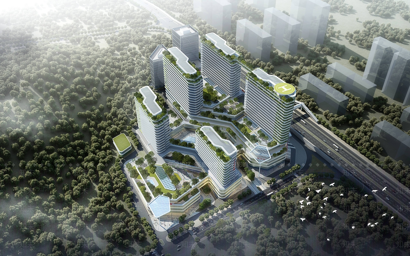 现代医疗建筑SU模型下载【ID:1119070787】