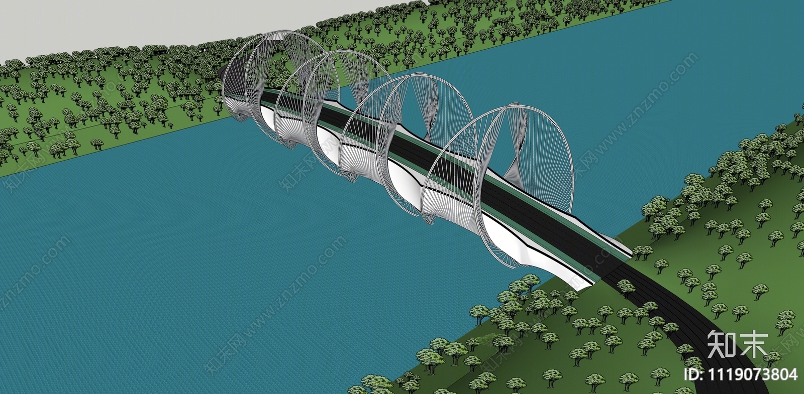 现代大桥SU模型下载【ID:1119073804】