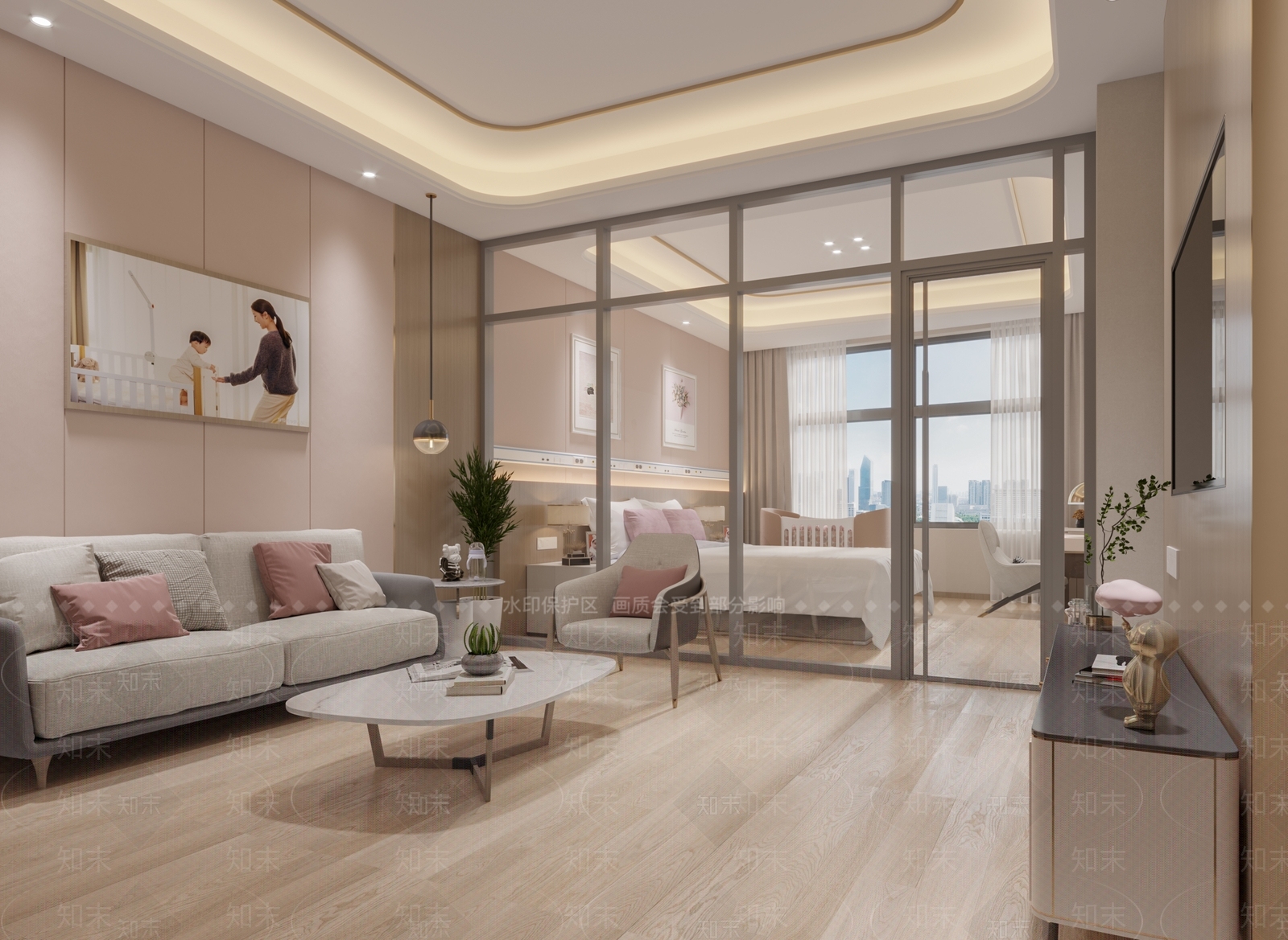 现代月子中心套房3D模型下载【ID:1119074263】
