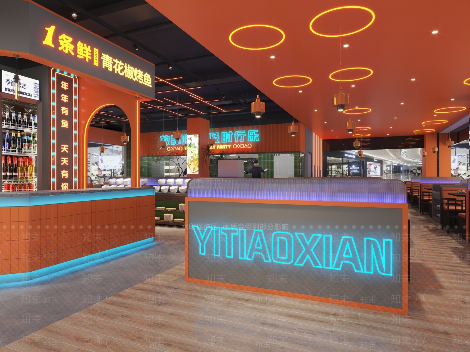 现代烤鱼店3D模型下载【ID:1119977164】