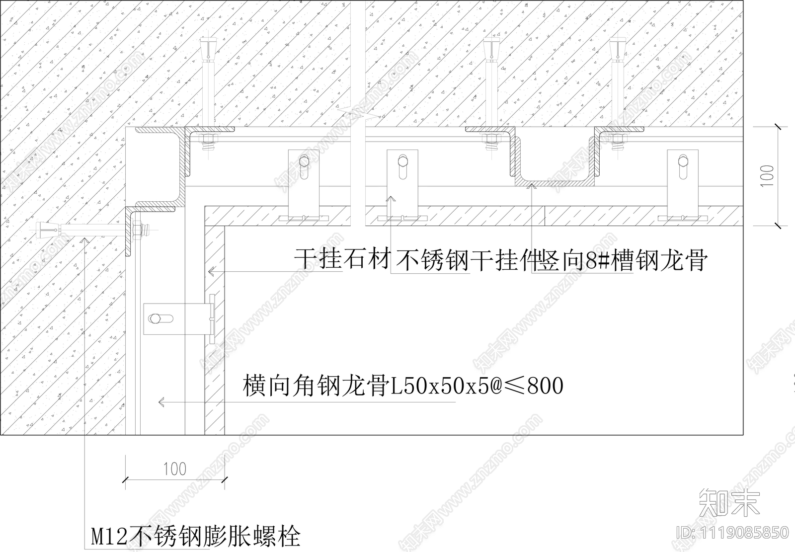 石材干挂阴角阳角墙面节点施工图施工图下载【ID:1119085850】