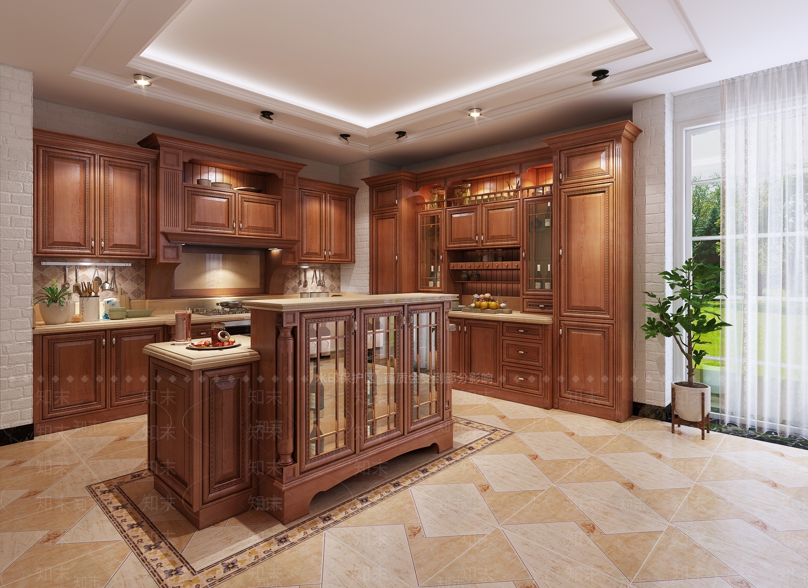 欧式古典厨房3D模型下载【ID:1119087088】