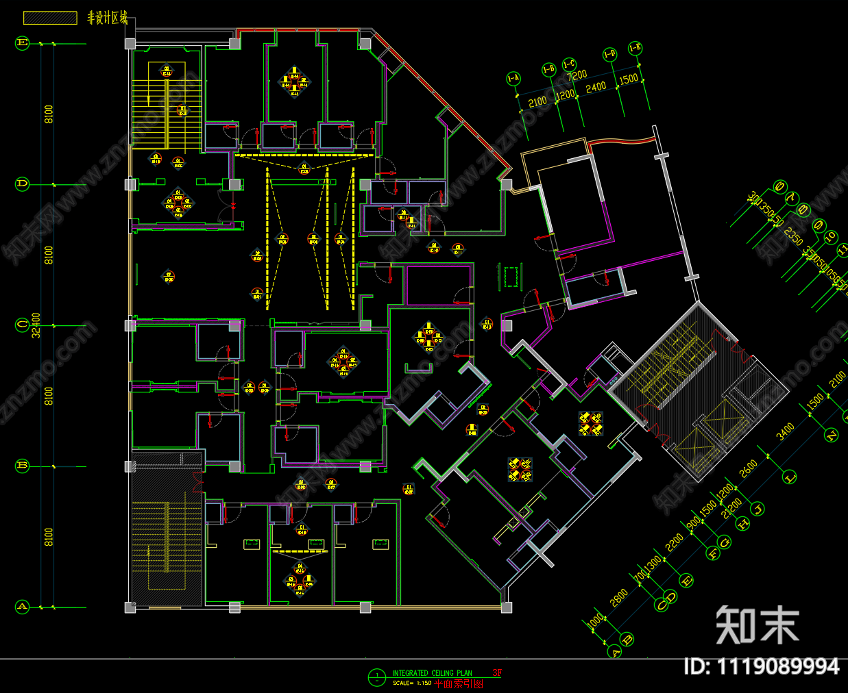 新中式足浴会所全施工图效果图cad施工图下载【ID:1119089994】