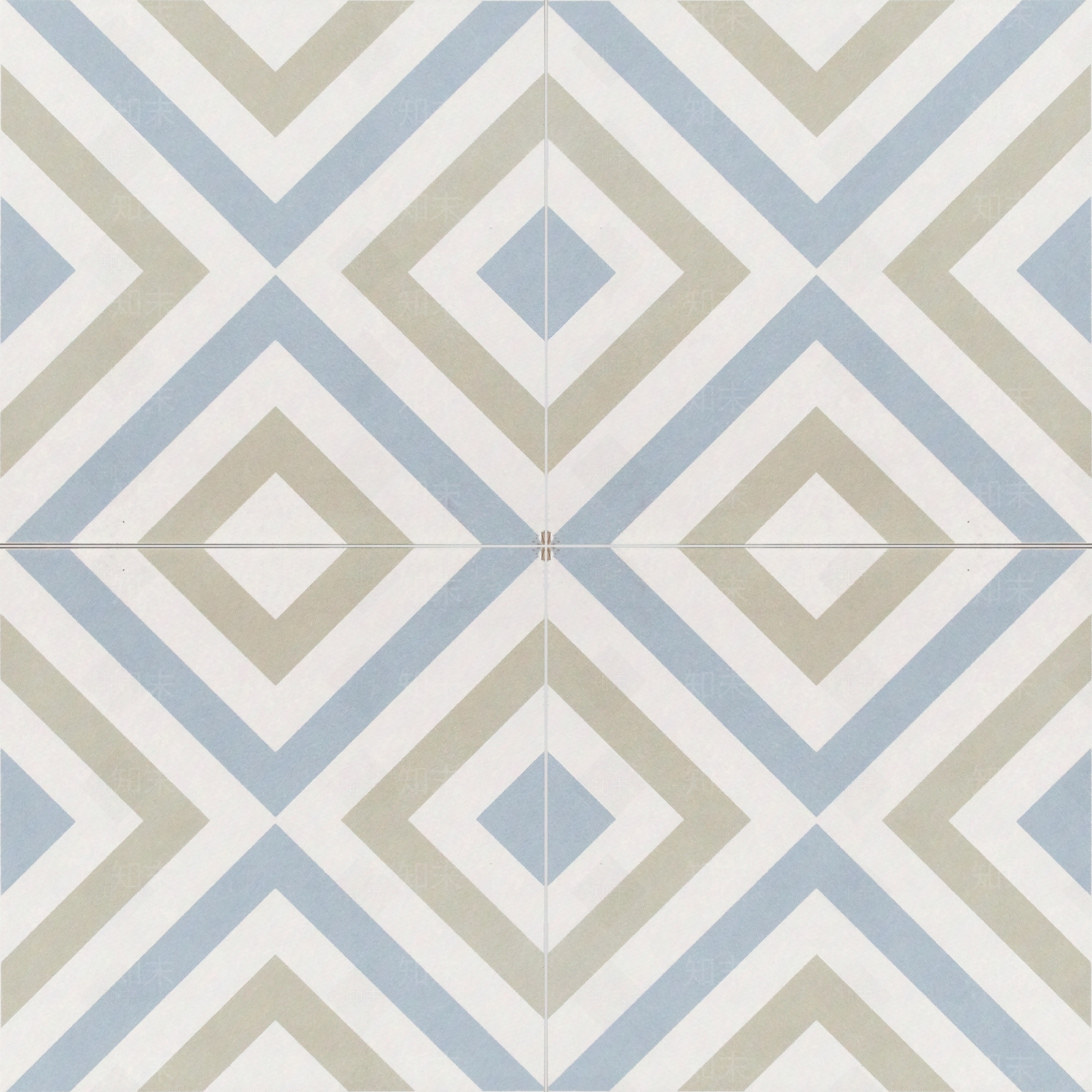 蓝色亚光几何花砖贴图下载【ID:1119089772】