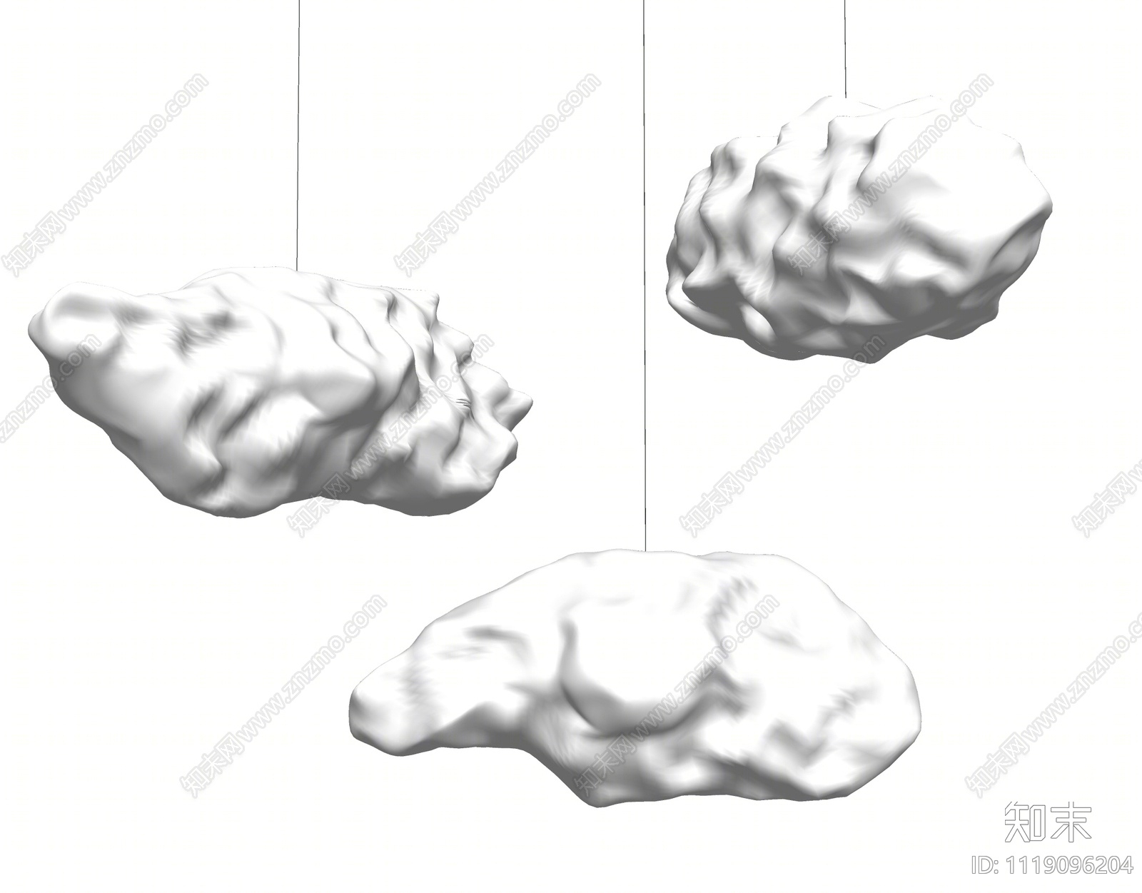 现代云朵吊灯SU模型下载【ID:1119096204】