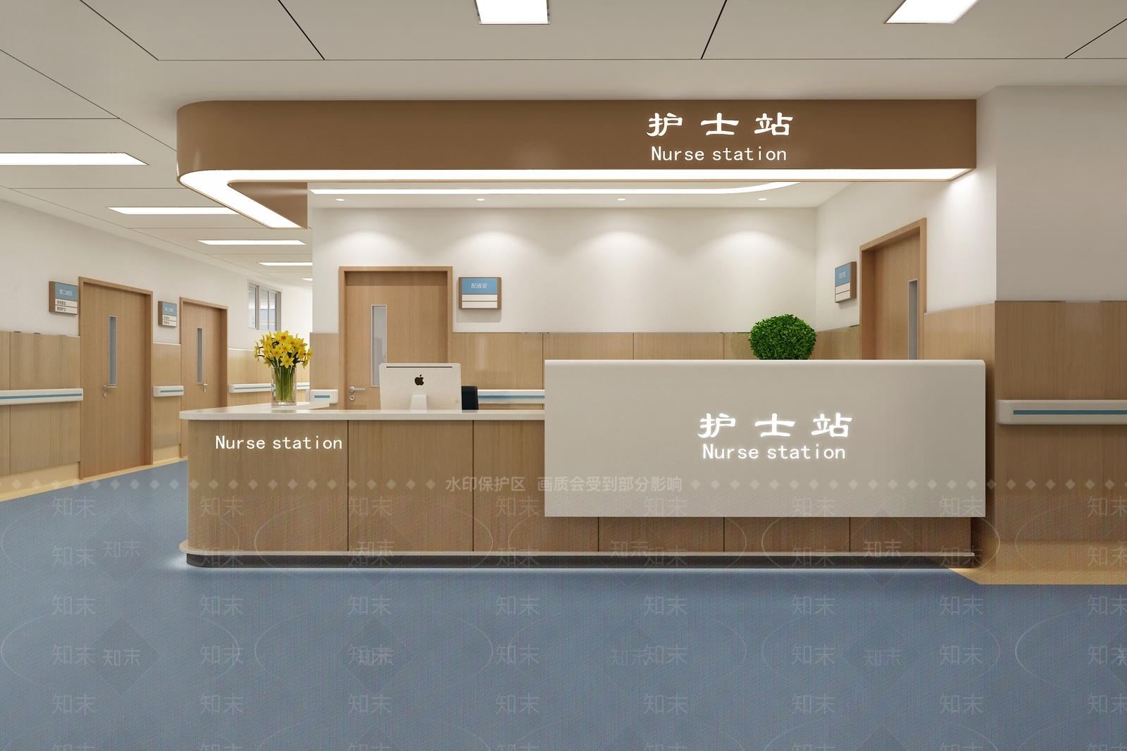 现代医院护士站3D模型下载【ID:1119096237】
