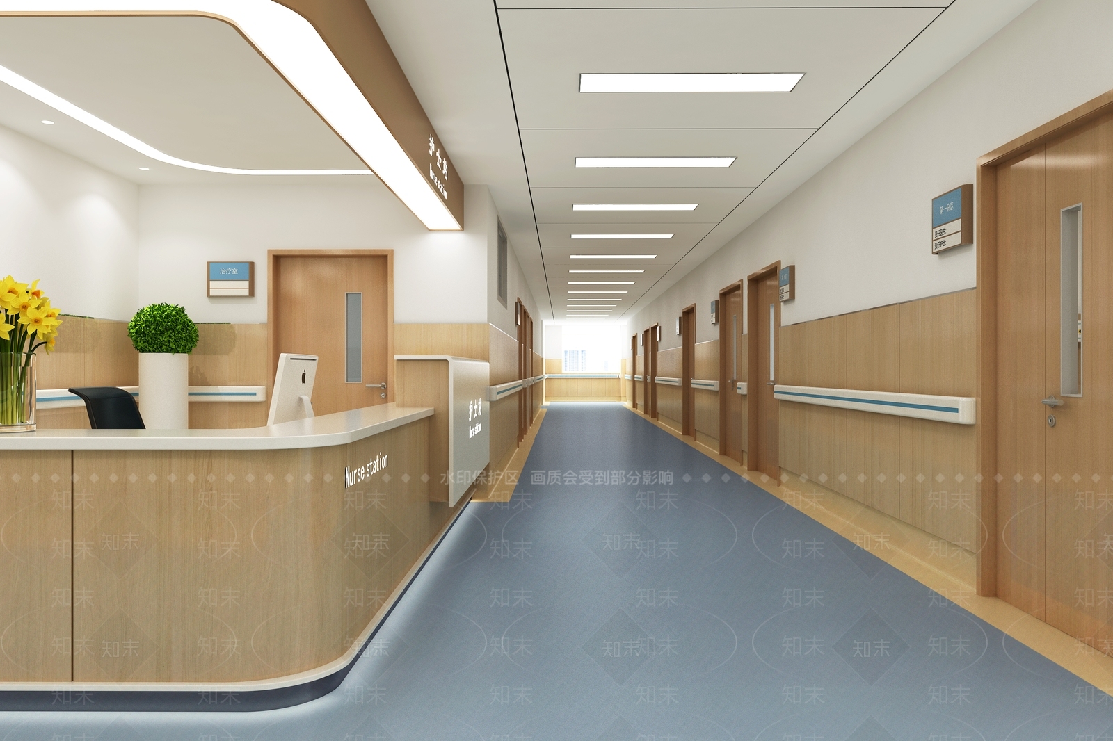 现代医院护士站3D模型下载【ID:1119096237】