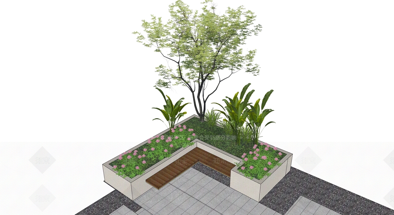 现代植物组合SU模型下载【ID:1119098507】