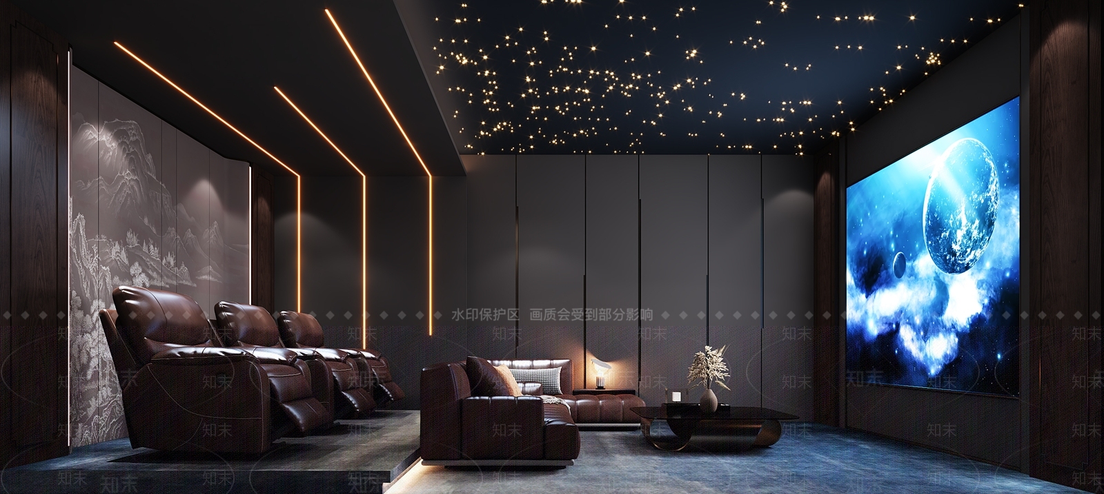 新中式家居影音室3D模型下载【ID:1119100762】