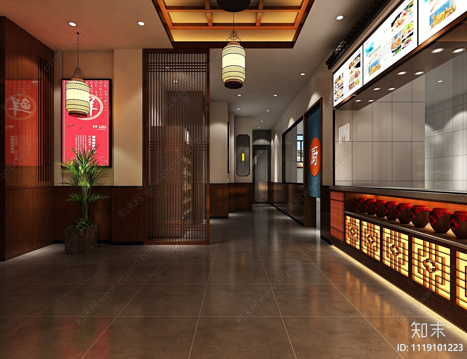 新中式饭店3D模型下载【ID:1119101223】