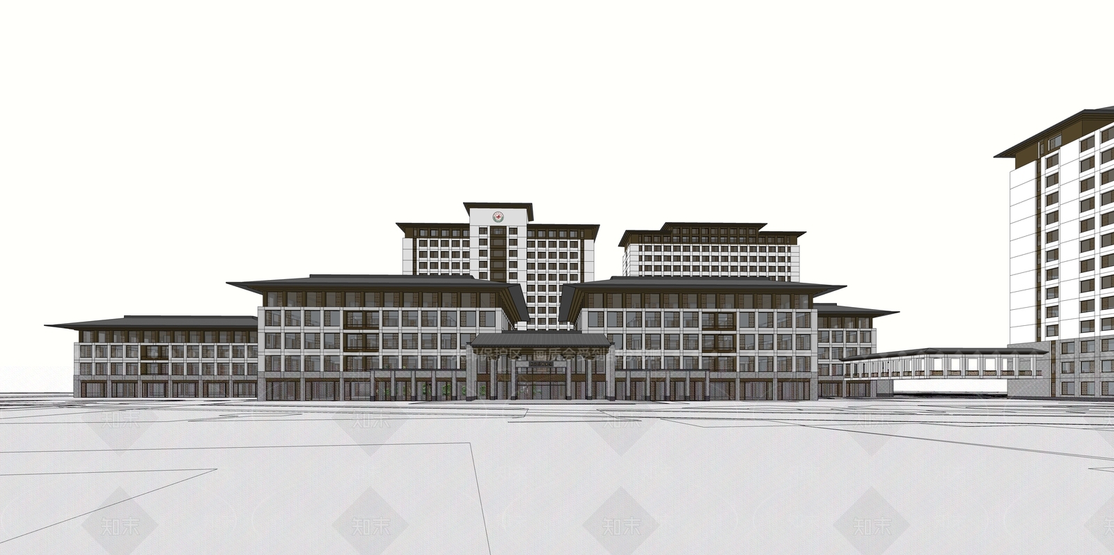 现代中医院SU模型下载【ID:1119103716】
