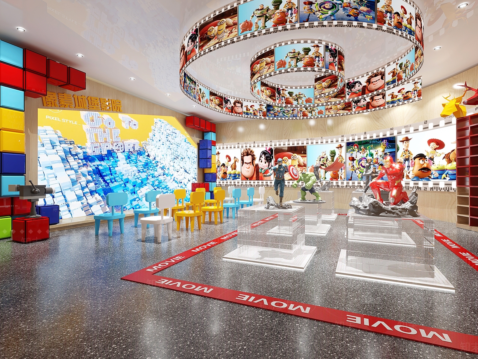 现代儿童电影体验馆3D模型下载【ID:1119106178】