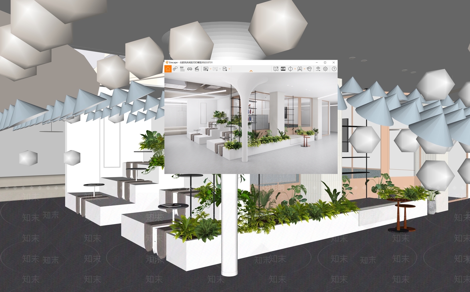 【SU悬赏模型】北欧风格休息区SU模型下载【ID:1119418720】